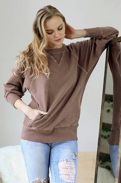 French Terry Pullover With Side Pockets
