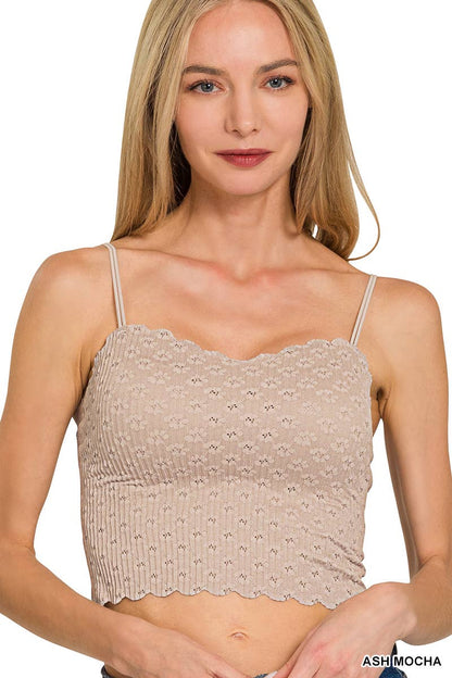 Seamless Lace Bralette With Bra Pads