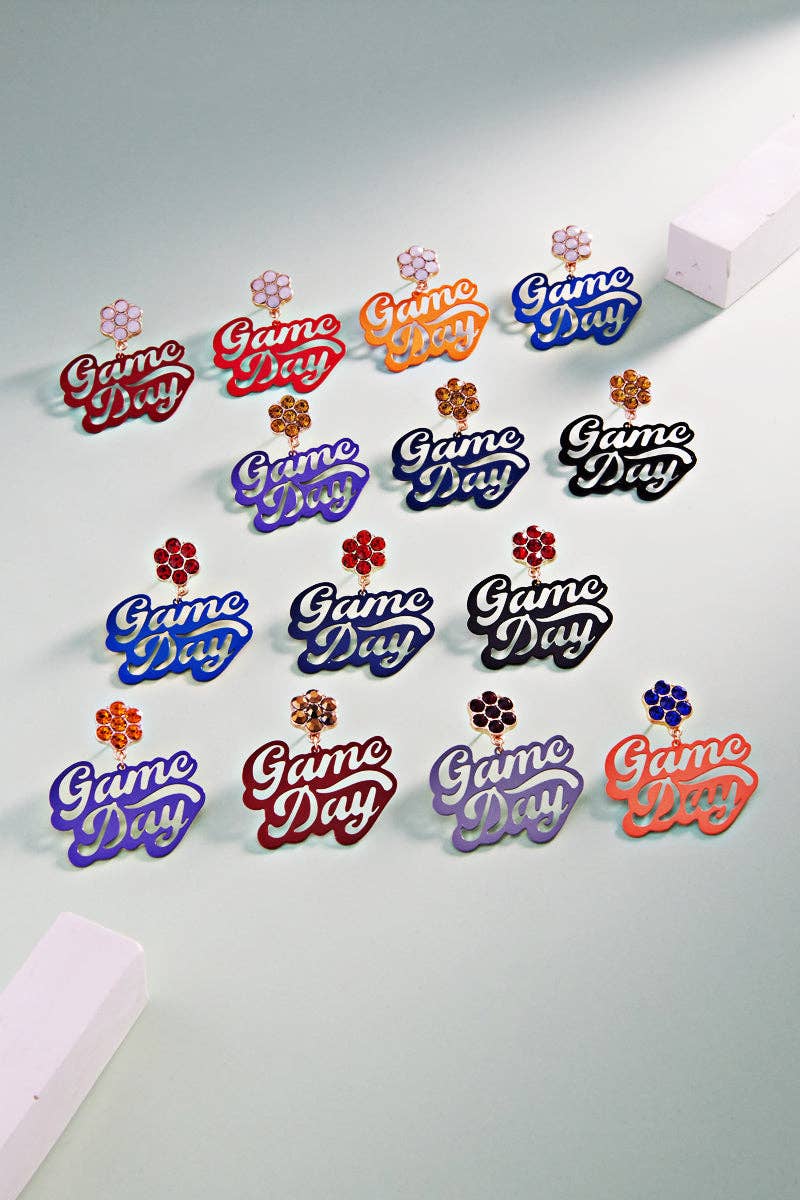Game Day Shaped Brass Metal Post Earrings