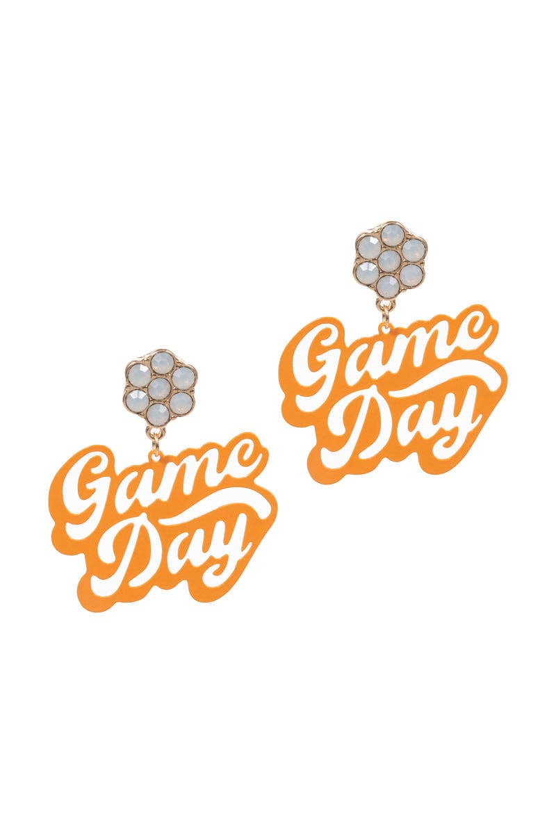 Game Day Shaped Brass Metal Post Earrings