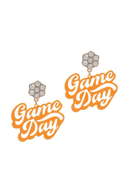 Game Day Shaped Brass Metal Post Earrings