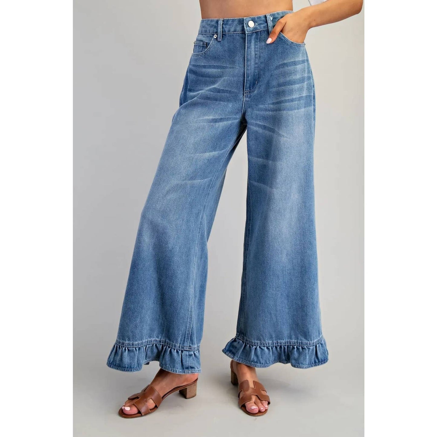 Twirl Worthy Ruffle Hem Jeans