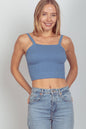 Blakely Cable Ribbed Fitted Crop Knit Tank Top