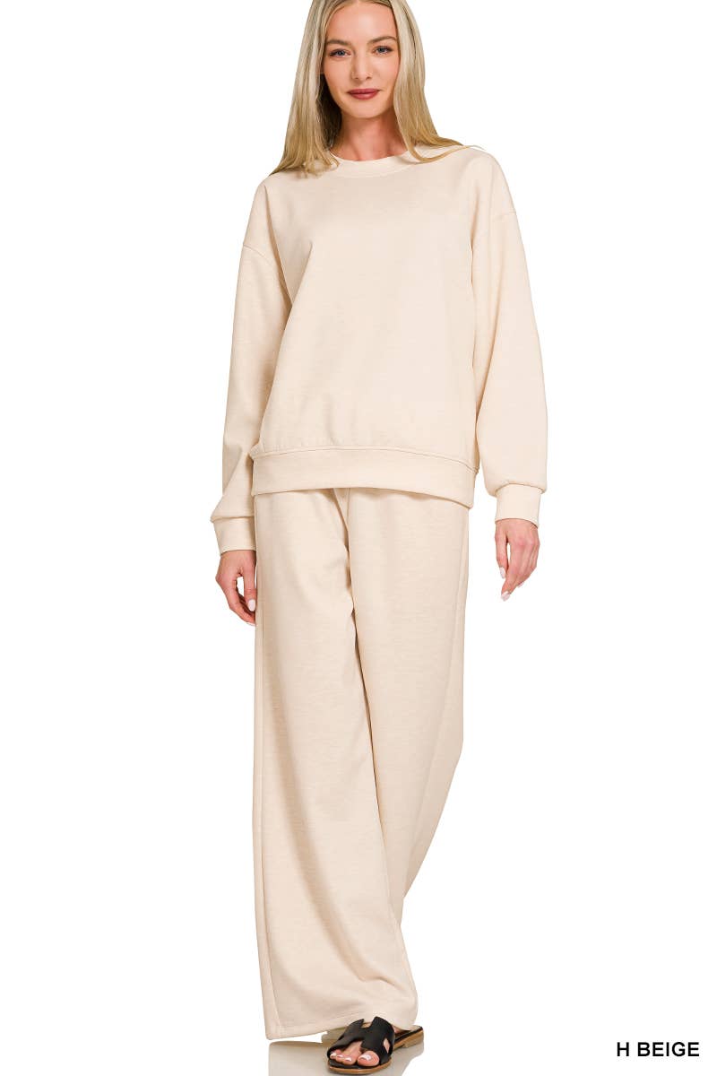 Sunday Snuggle Scuba Crewneck Pullover & Pants 2 Piece Set