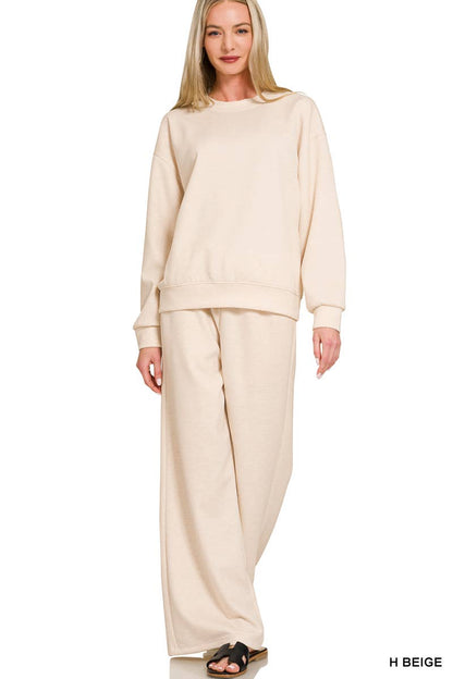 Sunday Snuggle Scuba Crewneck Pullover & Pants 2 Piece Set