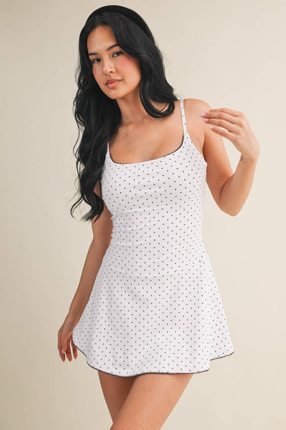 Polka Dot Print Lace Trim Ruffle Mini Dress 🥚