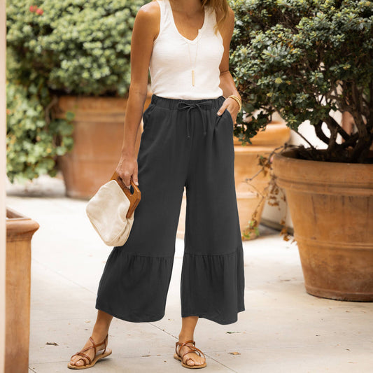 Nichole Crop Tiered Wide Leg