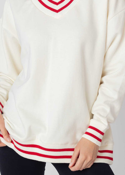 Letterman V-Neck Pullover