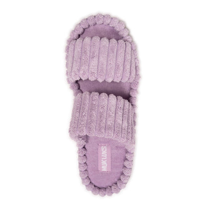 MUK LUKS Women's Ribbed Terry Slide Comfort Contour Slipper