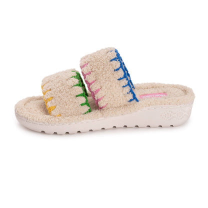 MUK LUKS Women's Ribbed Terry Slide Comfort Contour Slipper