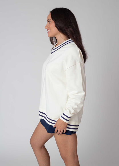 Letterman V-Neck Pullover