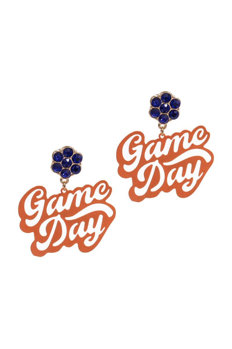 Game Day Shaped Brass Metal Post Earrings