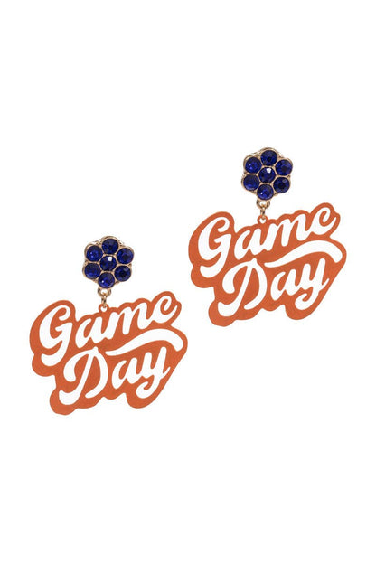 Game Day Shaped Brass Metal Post Earrings