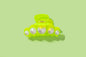 Claw Hair Clip - Large - Neon Green w/ Pearl Beads
