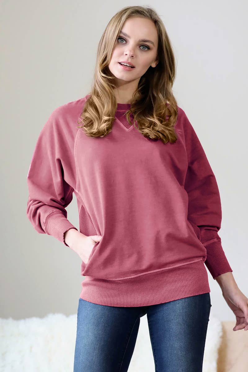 French Terry Pullover With Side Pockets