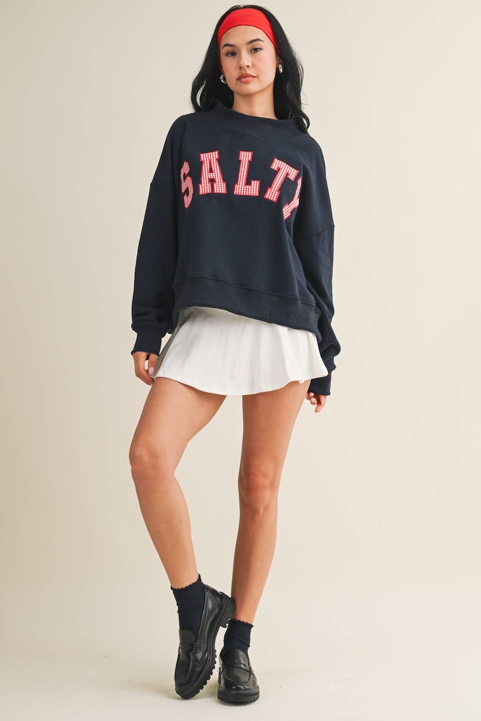 Salty Oversized Mock Neck Sweatshirt