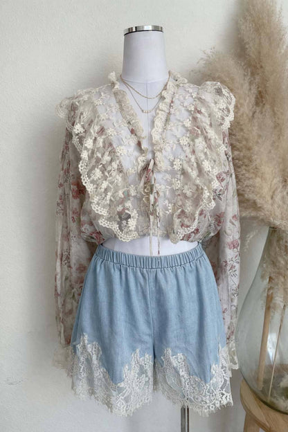 MALLORY LACE TRIM SHORTS