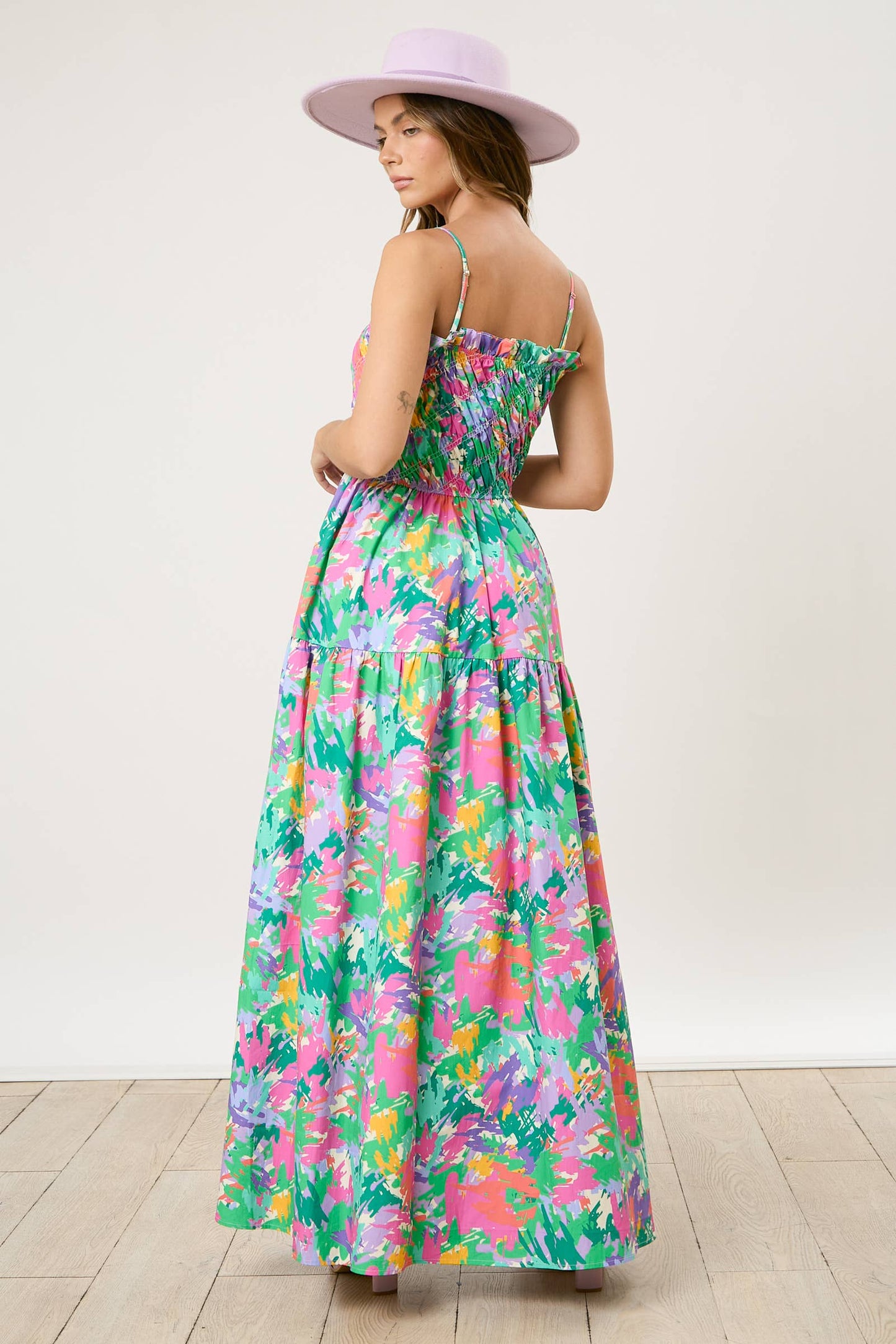 Lily Poplin Floral Print Smocked Maxi Dress - Preorders
