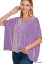 Dawn Ribbed Striped Oversized Short Sleeve Top