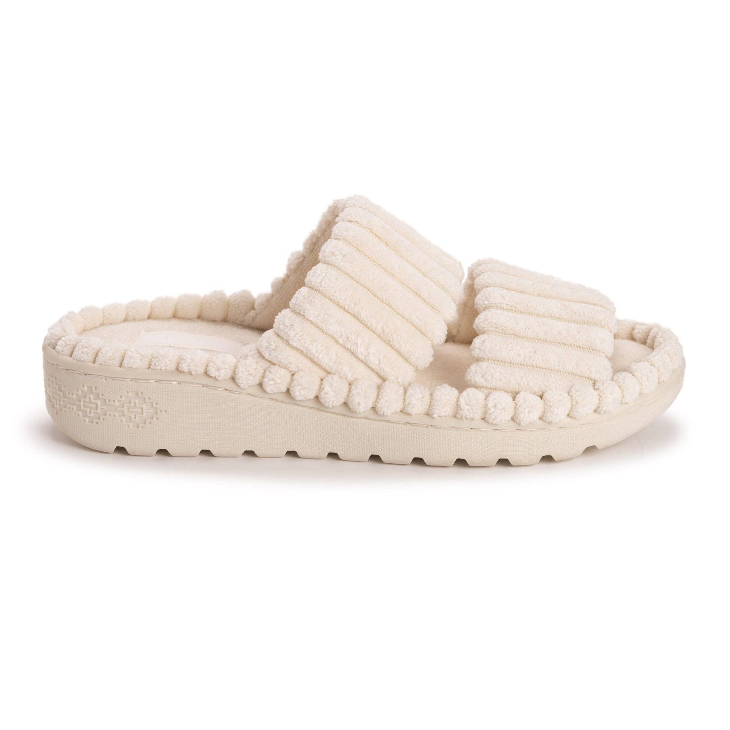 MUK LUKS Women's Ribbed Terry Slide Comfort Contour Slipper
