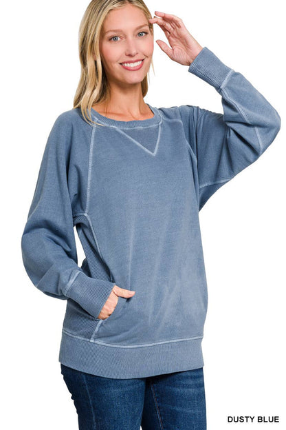 French Terry Pullover With Side Pockets