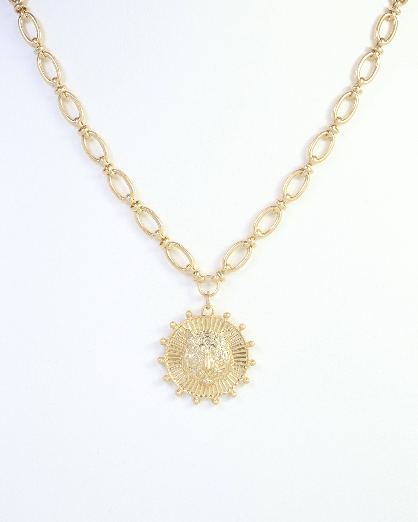 Carmen Coin Necklace Tiger Worn Gold