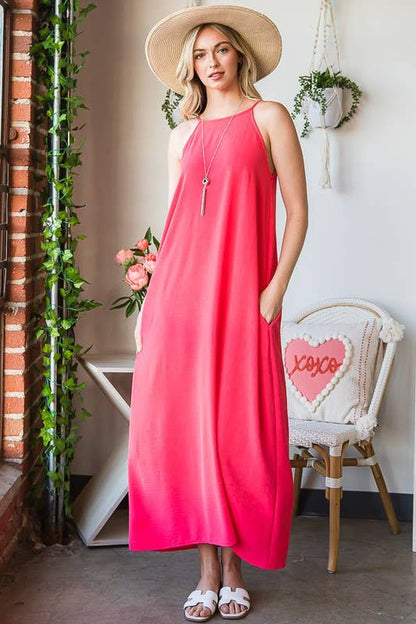 HAILEY SOLID WOVEN MAXI DRESS