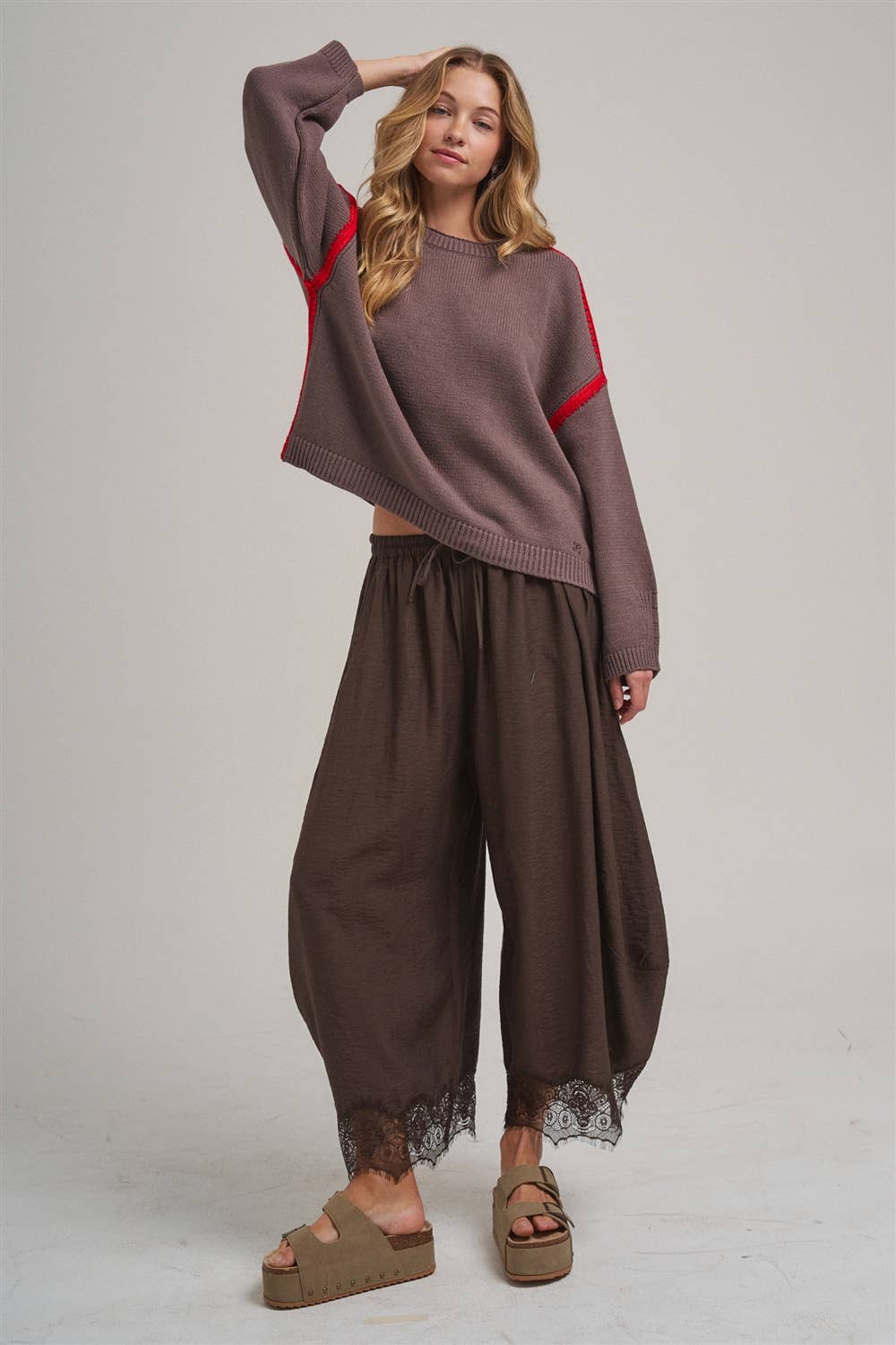 CECE FLOWY WIDE BALLOON LEG PANTS