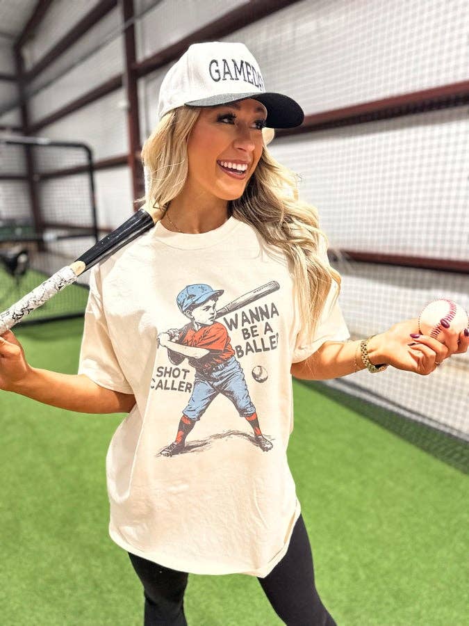 Wanna Be A Baller Ivory Graphic Tee