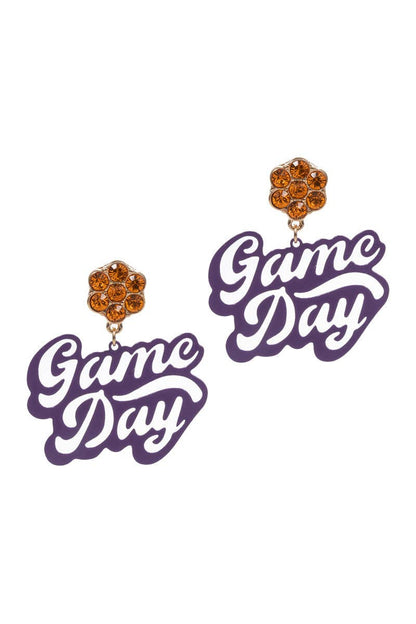 Game Day Shaped Brass Metal Post Earrings