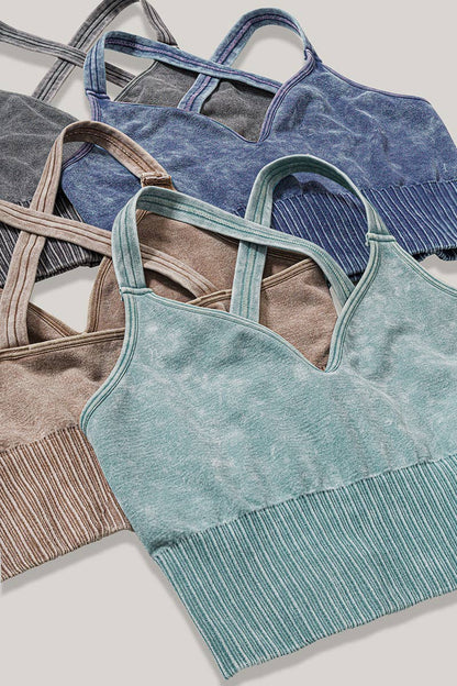 Washed Seamless Bra Cross Back