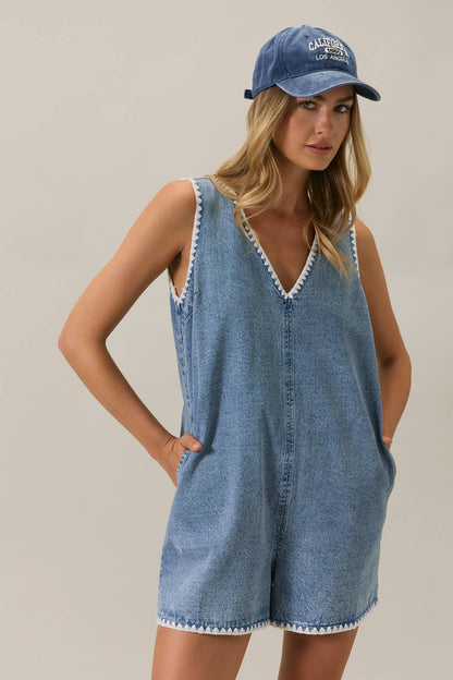 BRIAR DENIM ROMPER