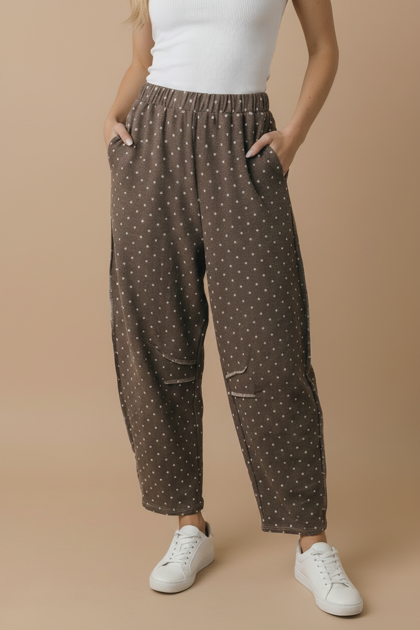 Plus - Kim Polka Dot Barrel Pants