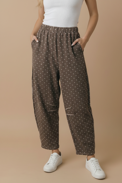 Plus - Kim Polka Dot Barrel Pants