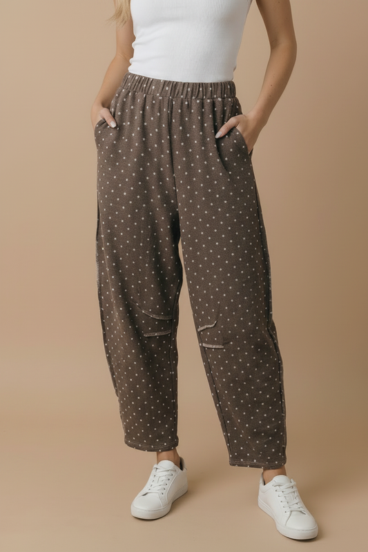 Plus - Kim Polka Dot Barrel Pants