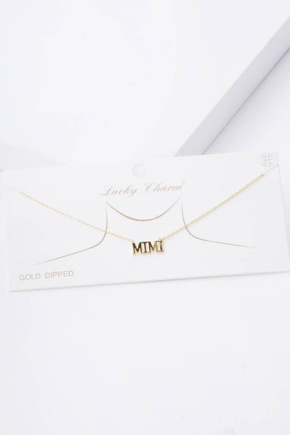 Gold & Silver Plated Bold Letter Mimi Necklace