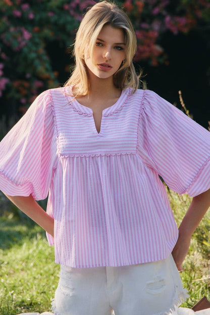 Sage Striped Top