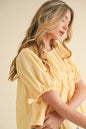 SWEET LEMONADE TIERED SHIRRING PUFF SLEEVE