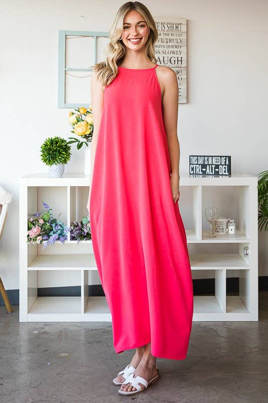 HAILEY SOLID WOVEN MAXI DRESS