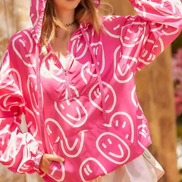 HALF ZIPPER KANGAROO POCKET WINDBREAKER
