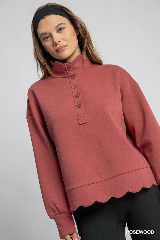 Henley Sweatshirt and Shorts Set