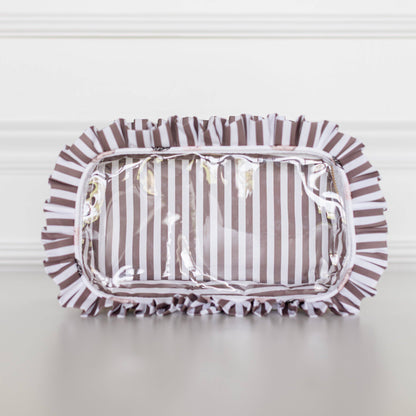 Butterfly Season Ruffled Nylon Large Clear Pouch