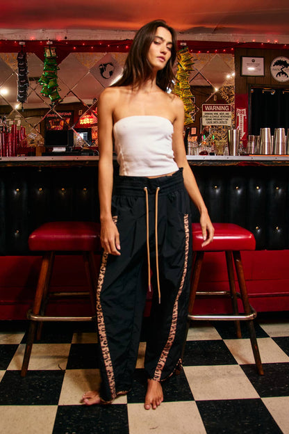 Cheetah Side-Striped Windbreaker Pants
