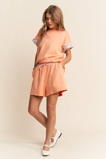 Sydnee Floral Print Short Sleeve Top and Shorts Set
