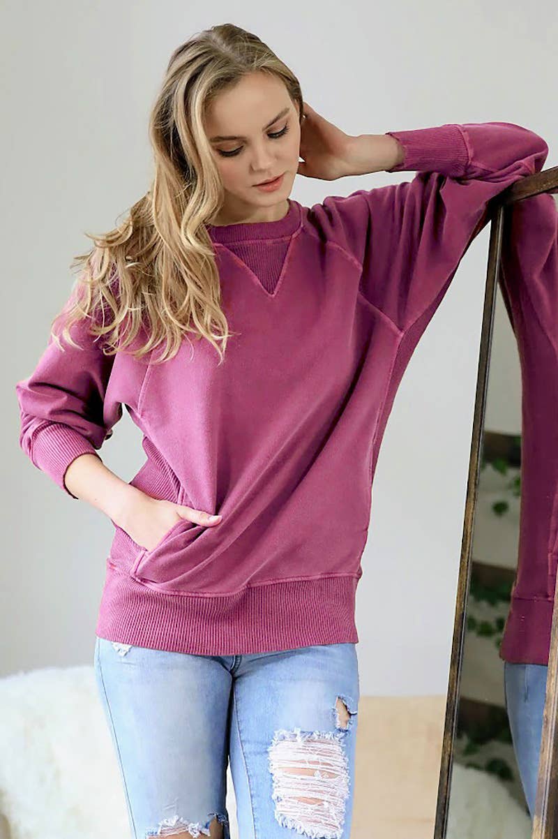 French Terry Pullover With Side Pockets