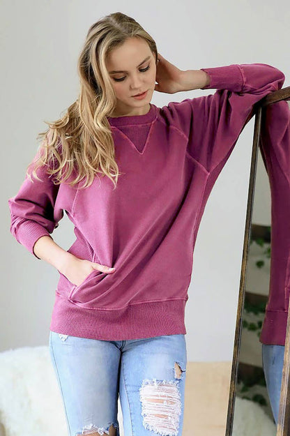 French Terry Pullover With Side Pockets