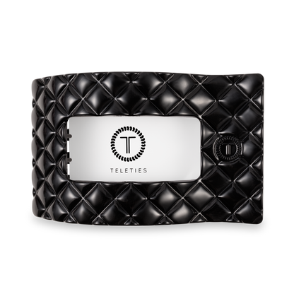 Flat Rectangle Hair Clip | Large | Jet Black Quilted