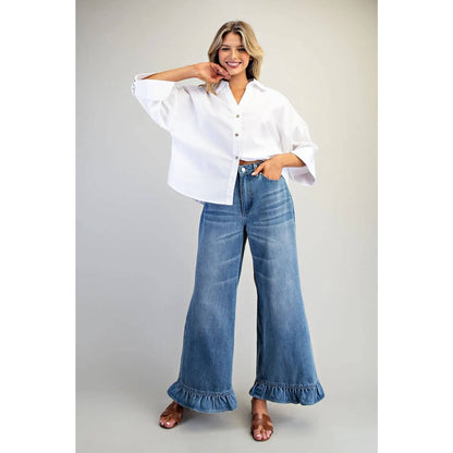 Twirl Worthy Ruffle Hem Jeans