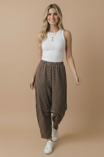 Plus - Kim Polka Dot Barrel Pants