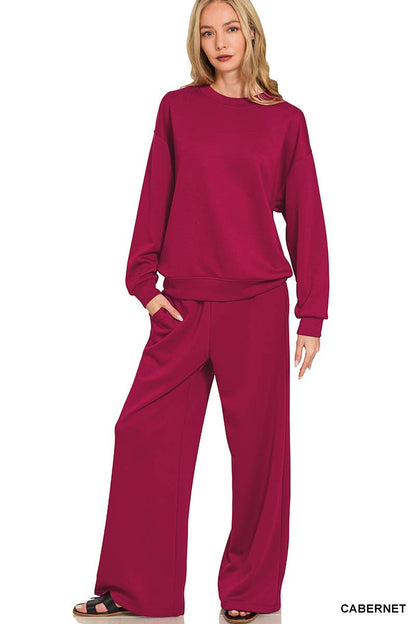 Sunday Snuggle Scuba Crewneck Pullover & Pants 2 Piece Set